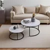 ProximaX 2er Set Couchtische Rund, Marmoroptik Couchtisch Produktbild-Vorschau 2