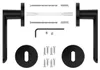 A disassembled set of black door handles and hardware laid out on a white background. Produktbild-Vorschau