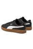 A pair of black Puma sneakers with white accents and a brown sole, shown from a side-rear angle against a white background. Produktbild-Vorschau