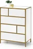 Kommode MAIRA, weiß/gold, 6 Schubladen, 70 cm breit, 96 cm Produktbild-Vorschau 1
