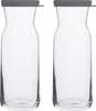 2x Grauer Deckel 700ml Fonte Glas Karaffe - Wasser Wein Produktbild-Vorschau 1