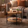 CLP Couchtisch Corbitan rund aus Holz 2 Ebenen Produktbild-Vorschau 3