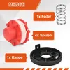 Rasentrimmer Fadenspulen Set, 4 Spulen + Deckel + Feder, 8m Produktbild-Vorschau 3