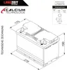 A technical drawing of a car battery with dimensions and specifications. Produktbild-Vorschau