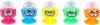 Five colorful egg cup-like toys with large cartoon eyes are lined up against a white background. Náhľad obrázku produktu