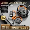 A promotional image for wireless earbuds, showing the product and its features with overlaid text. Produktbild-Vorschau