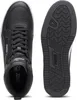 A pair of black Puma Caven 2.0 Mid WTR sneakers, shown from a top-down view and a side view of the sole. Podgląd zdjęcia produktu