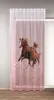 A sheer curtain with a printed image of two horses, a mare and a foal, running. Produktbild-Vorschau