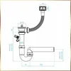 Technical drawing of a sink drain assembly with dimensions. Produktbild-Vorschau