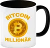 Bitcoin Millionär Kaffeebecher in schwarz mit Kryptowährung Produktbild-Vorschau 1