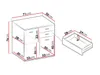 A diagram showing the dimensions of a piece of furniture, likely a small cabinet or dresser, with an exploded view of a drawer. Náhled obrázku produktu