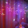 LED Stern Mond Lichtervorhang Bunt Lichterkette Produktbild-Vorschau 5