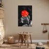 MuchoWow® Poster Blumen - Schwarz - Weiß - Rose - Rot 40x60 Produktbild-Vorschau 6