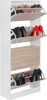 Schuhschrank 4 Fächer - 24 Paar Schuhe, Weiß und Sonoma Produktbild-Vorschau 2
