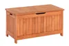 A wooden storage box with a lid, shown from a three-quarter front view against a white background. Produktbild-Vorschau