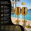 Lot de 2 coupes à champagne dorées en plastique – Coupes à Voir les images du produit 3