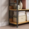 Hoher Bücherregal Schrank Loft Metallrahmen Industrieller Produktbild-Vorschau 2