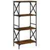 Libreria 4 ripiani rovere fumé 59x35x132 cm materiale legno Anteprima dell’immagine prodotto 1