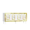 A white and gold sideboard with four doors, presented on a white background. Produktbild-Vorschau