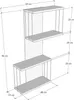 Regal Mirzam, Gestell, Wandregal, Mehrzweckregale, 65x19h96 Produktbild-Vorschau 3