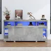 A modern gray sideboard with LED lighting. Produktbild-Vorschau