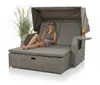 Mucola Strandkorb Rattan Sonnenbett mit verstellbarem Dach Produktbild-Vorschau 1