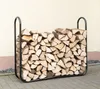 A metal firewood rack filled with logs, placed outdoors on a paved surface. Náhled obrázku produktu
