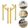 A collage showing desk legs and desks with the legs attached. Podgląd zdjęcia produktu