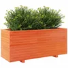 vidaXL Pflanzkübel Wachsbraun 110x40x49,5 cm Massivholz Produktbild-Vorschau 4