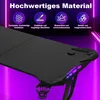 Bettizia Gaming Table LED 120cm x 60cm, Gamer Desk Gancio Anteprima dell’immagine prodotto 5