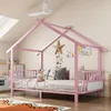Merax Hausbett aus Metall 90x200cm, Jugendbett mit Produktbild-Vorschau 2
