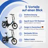 20 Zoll E-Faltrad Camp-20D Pedelec Weiß smartEC Produktbild-Vorschau 2