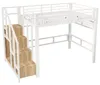 Platzsparendes Hochbett 140x200cm Metall Weiß mit Produktbild-Vorschau 10
