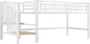 Sweiko 90 x 200 Halbhohes Hochbett mit Stauraumtreppe, Weiß Produktbild-Vorschau 17