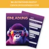 Friendly Fox Gorilla Einladung, 12x Einladungskarten Produktbild-Vorschau 4