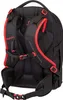 The back view of a black backpack with red accents. Podgląd zdjęcia produktu