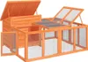 vidaXL Králikáreň Brown 144x123x67,5 cm Masívne borovicové Náhľad obrázku produktu 3