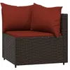 vidaXL Canapé d'angle de jardin avec coussins 2 pcs. Marron Voir les images du produit 8