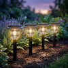 Sada 4 ks plastových LED svietidiel na chodník v čiernej Náhľad obrázku produktu 7