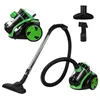 A studio shot of a bagless cylinder vacuum cleaner and its accessories against a white background. Produktbild-Vorschau