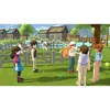 A group of characters interacting on a farm with houses and cows in the background. Voir les images du produit