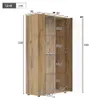 Vitrinenschrank mit 2 Glastüren, 4 Ablageflächen & Produktbild-Vorschau 2