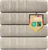 4er Set Handtücher Plain grau-beige 50x100 : Grau-Beige : Produktbild-Vorschau 1