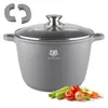 A gray pot with a glass lid and vegetables in front of it. Náhľad obrázku produktu