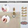 100x210cm béžová Blackout Thermal Door Curtain Eyelets Náhľad obrázku produktu 11