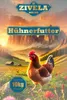 A rooster stands in a field of flowers with mountains in the background. Produktbild-Vorschau
