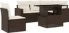 6-tlg. Garten-Sofagarnitur mit Kissen Braun Poly Rattan Produktbild-Vorschau 1