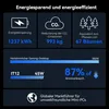 Marketing image showing energy saving and efficiency statistics for a mini PC. Produktbild-Vorschau
