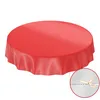 Tischdecke Wachstuch PVC abwaschbar Einfarbig Rot Rund Produktbild-Vorschau 2
