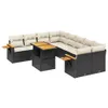 9-tlg. Garten-Sofagarnitur - mit Kissen Schwarz Poly Rattan Produktbild-Vorschau 2